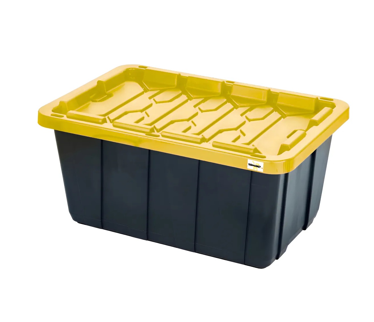 Caja Plástica 102 L Negro con Tapa Amarilla al mayoreo — Yesh Market